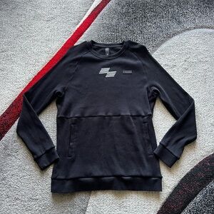 Virus Women’s Black Waffle Knit Athletic Thermal Long Sleeve Top